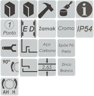 Fecho Lingueta Frontal Retângulo Híbrido Chaves - Imagem 6