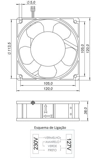 Ventilador Axial Modelo 120 - Imagem 2