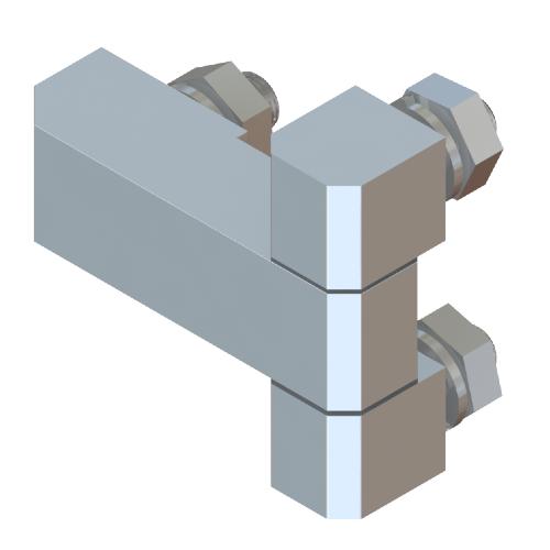 Dobradiça Externa Usinada Tripla Tipo DEU-1610T29 / 1610T40 - Imagem 2