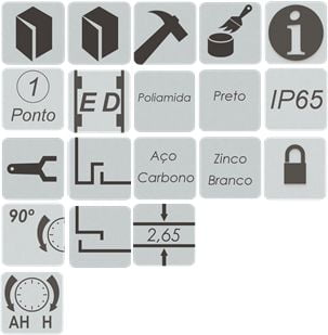 Maçaneta Embutida Poliamida Lingueta Acion Yale 01x19,6 Módulo de travamento por Lingueta Regulável - Imagem 5